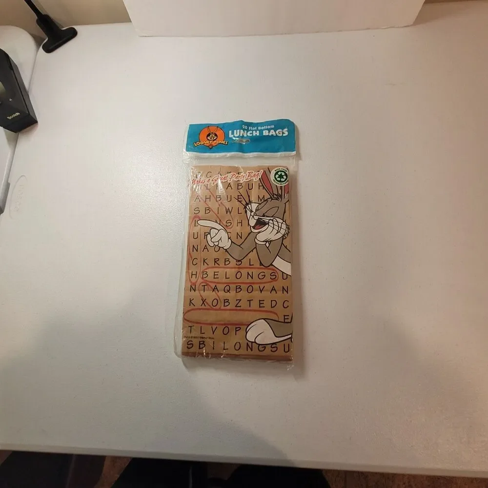 Vintage 2001 Bugs Bunny Looney Tunes Brown Paper Lunch Bags – Pack of 20